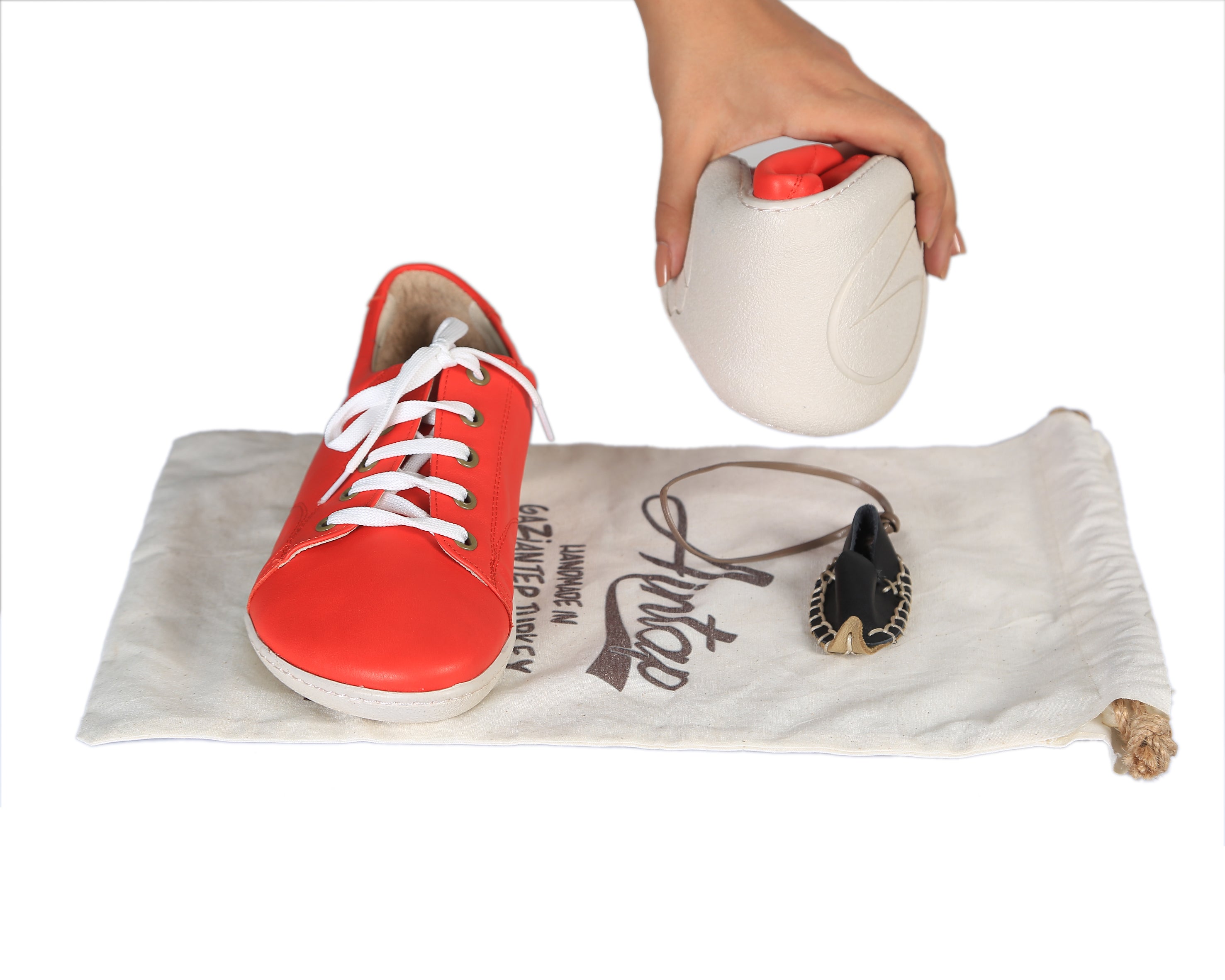 Red SNEAKER Wide Barefoot Shoes Smooth Leather Handmade 6mm Rubber Outsole