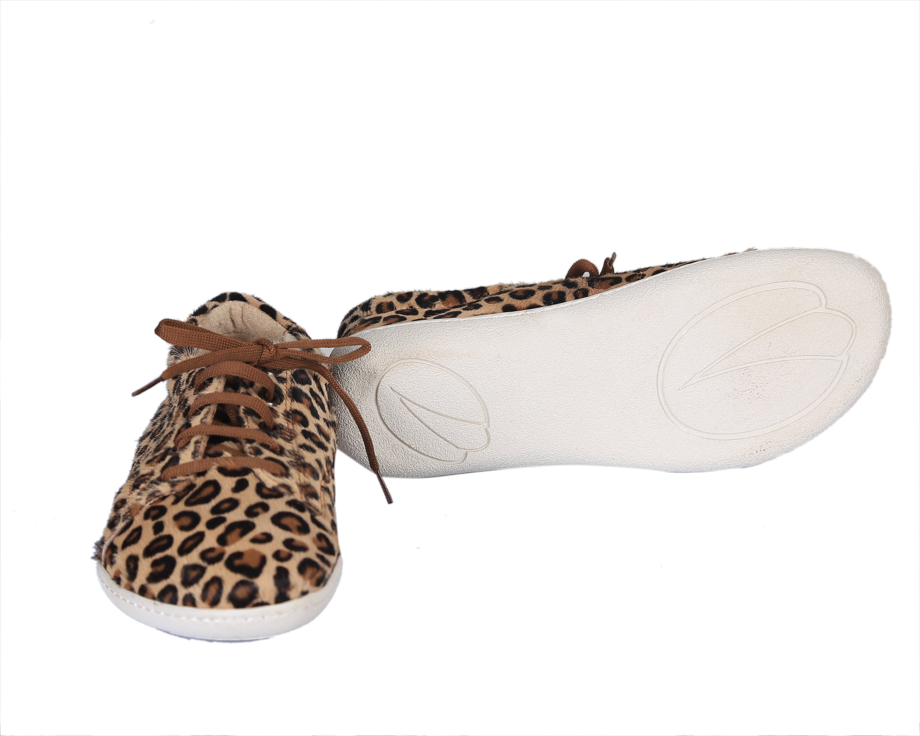 Leopard SNEAKER Wide Barefoot Shoes Smooth Leather Handmade 6mm Rubber Outsole