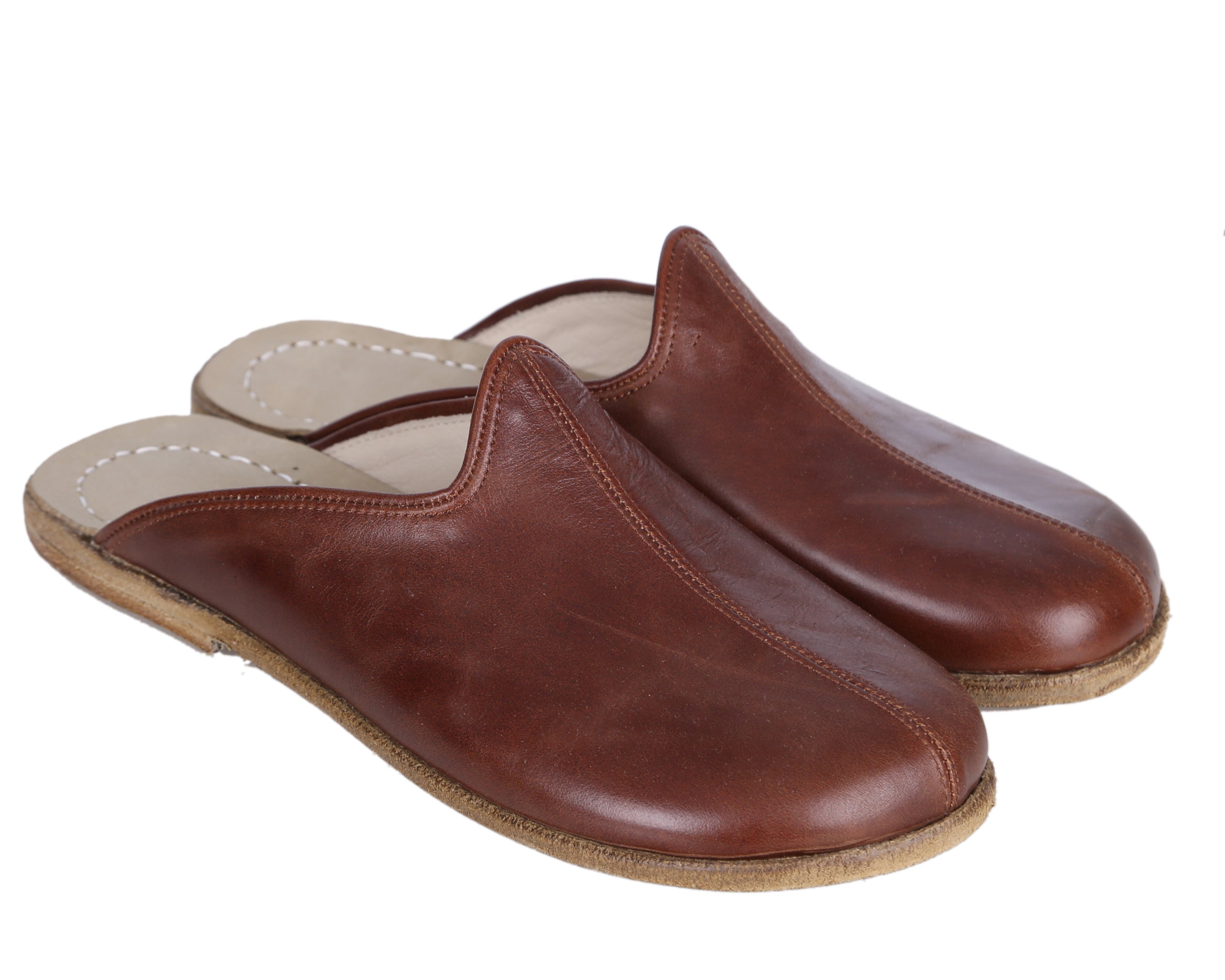 Dark Brown Sandal Wide Barefoot Smooth Leather Handmade