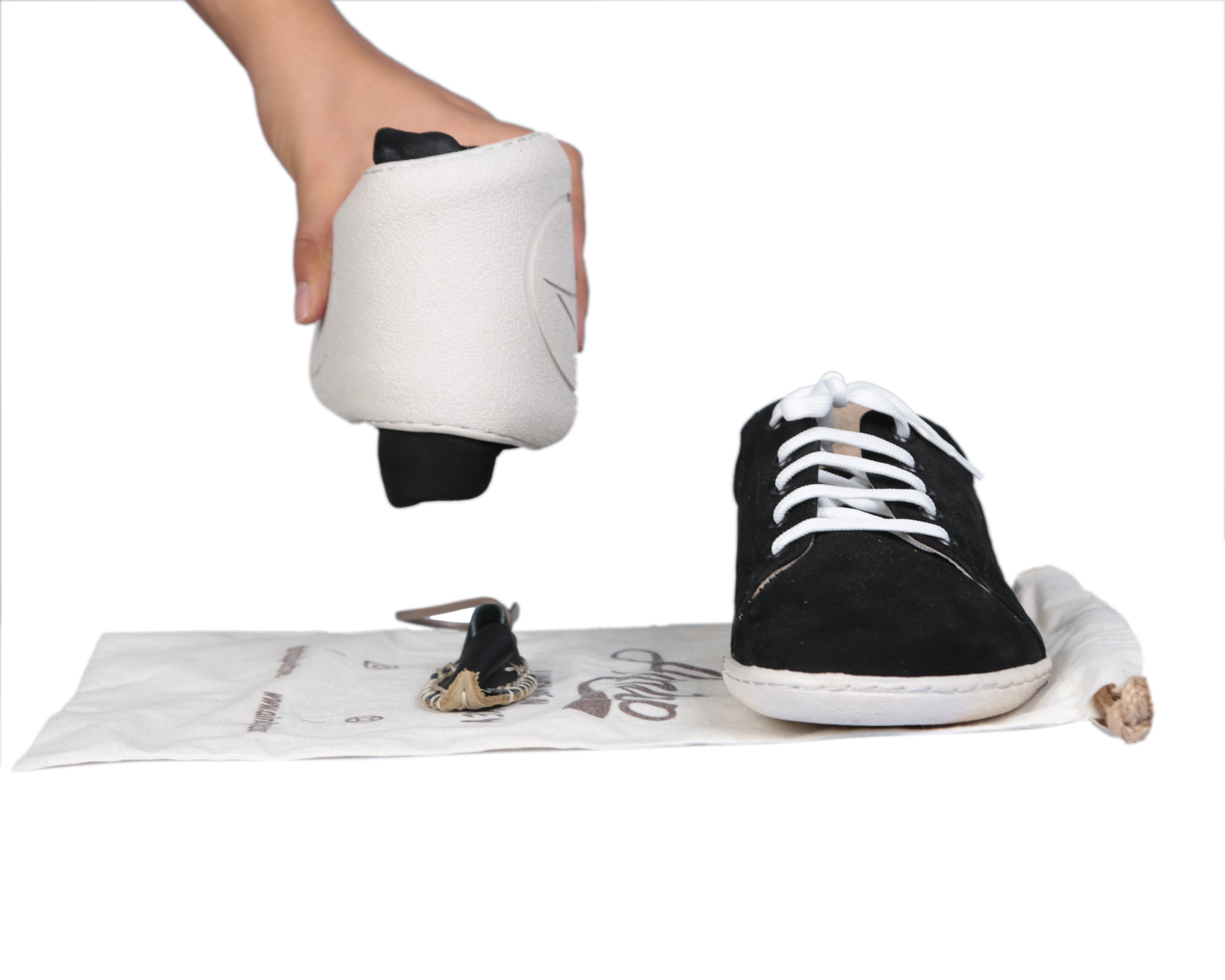 Black SNEAKER Wide Barefoot Shoes Nubuck Leather Handmade 6mm Rubber Outsole Sneaker Rubber Outsole