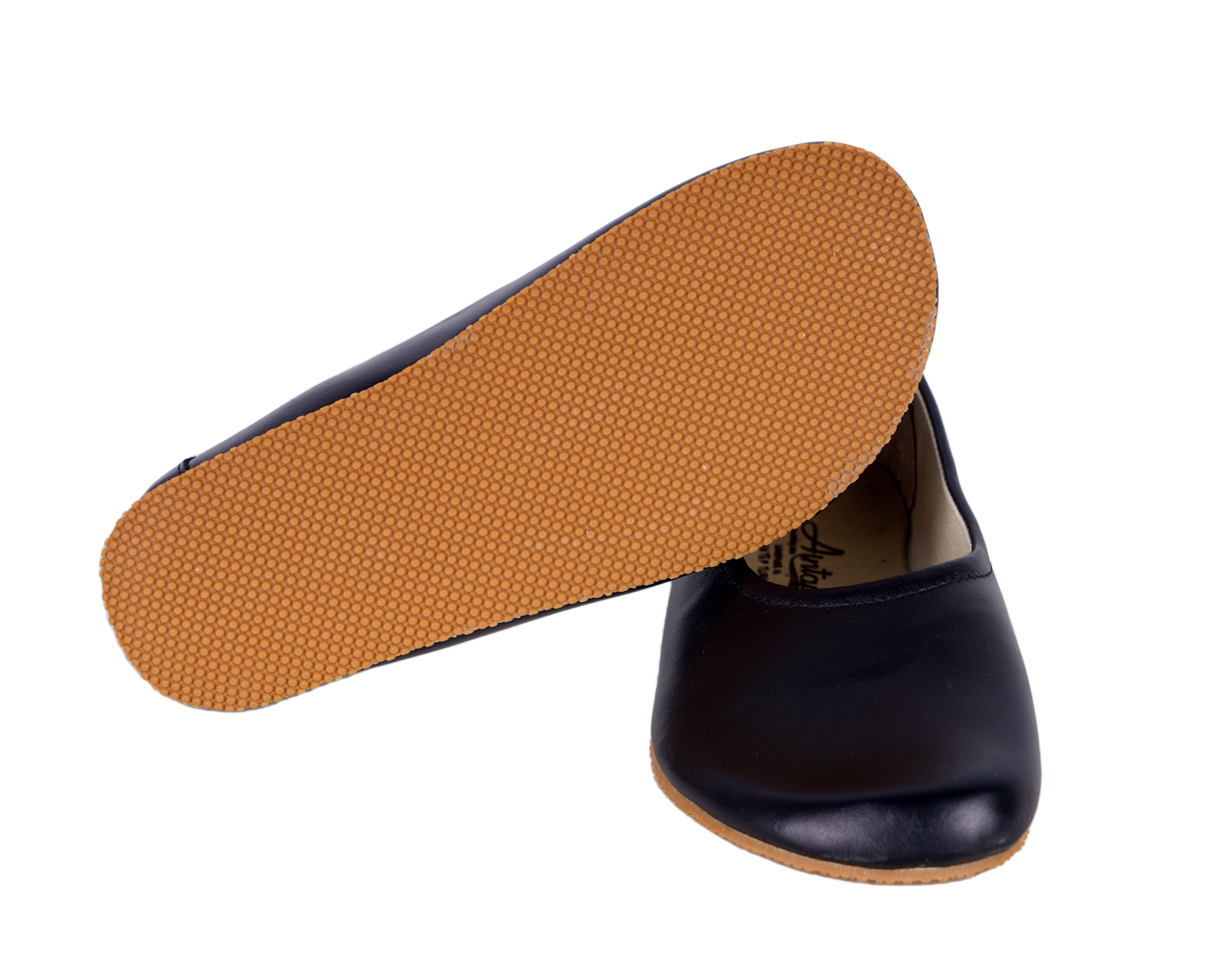 Black Women Flat Ballets Wide Barefoot Smooth Leather Handmade Women Flat Ballets