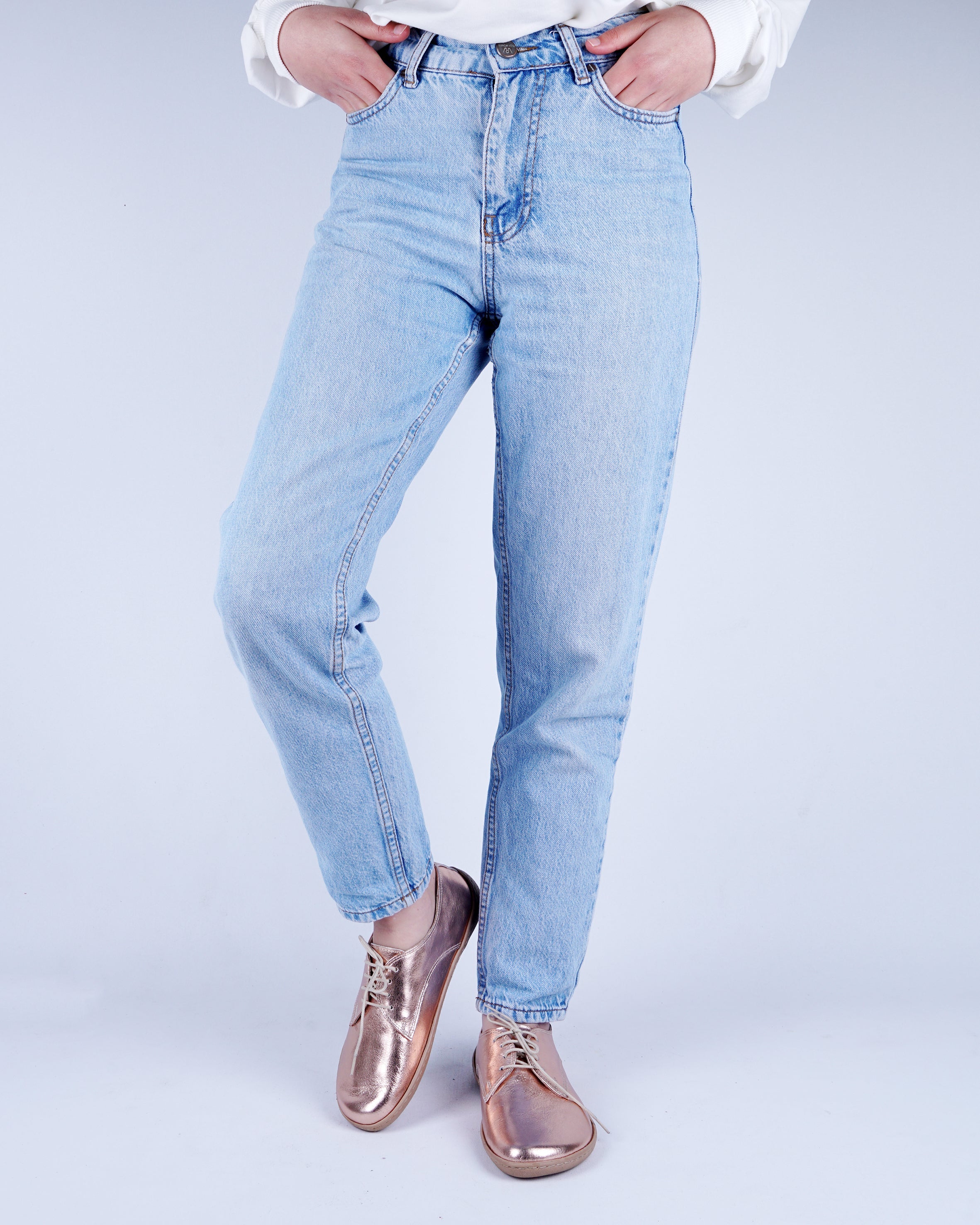 Rose Oxford Wide Barefoot Shoes Smooth Leather Handmade 6mm Rubber Outsole