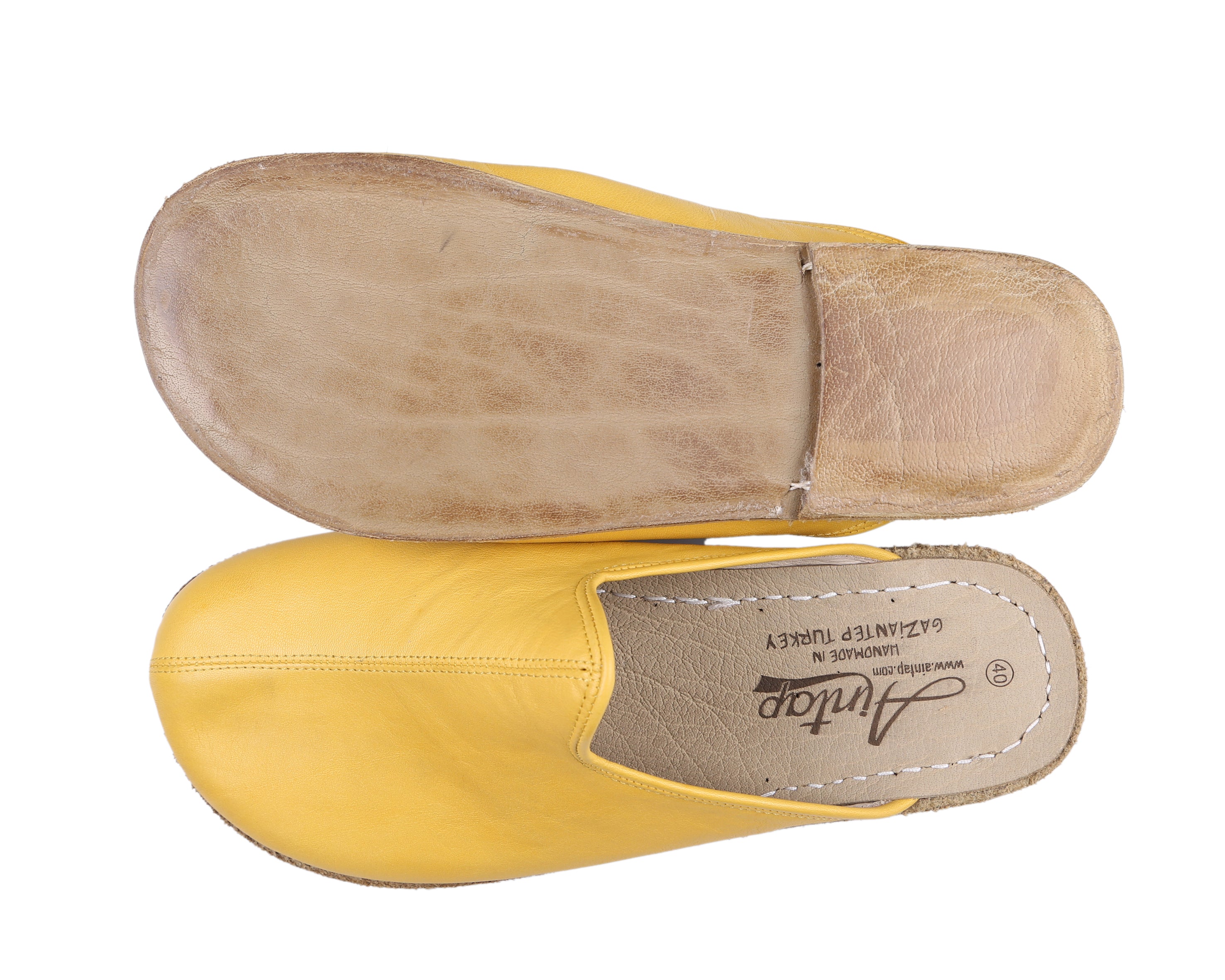 Yellow Sandal Wide Barefoot Smooth Leather Handmade 
