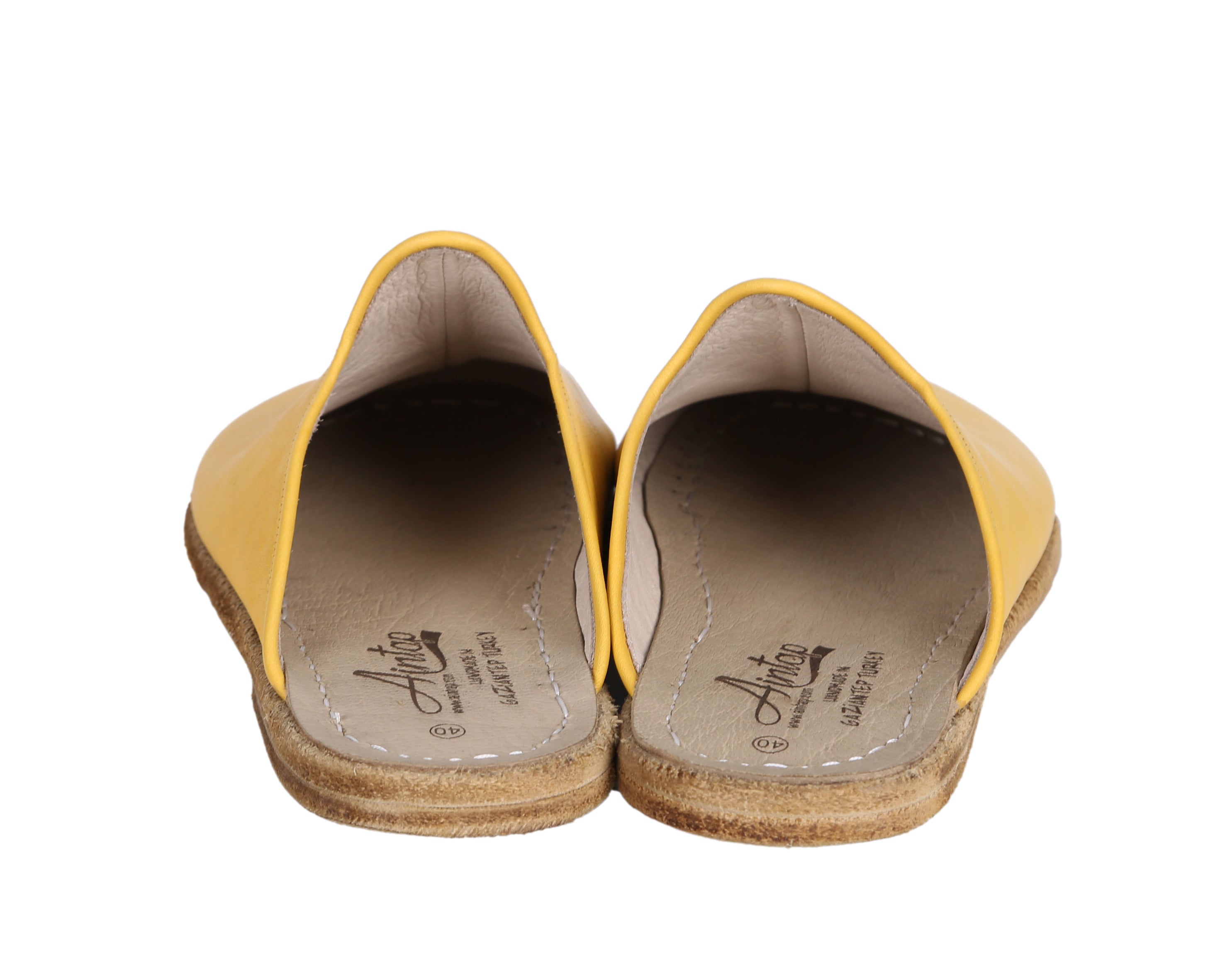 Yellow Sandal Wide Barefoot Smooth Leather Handmade 
