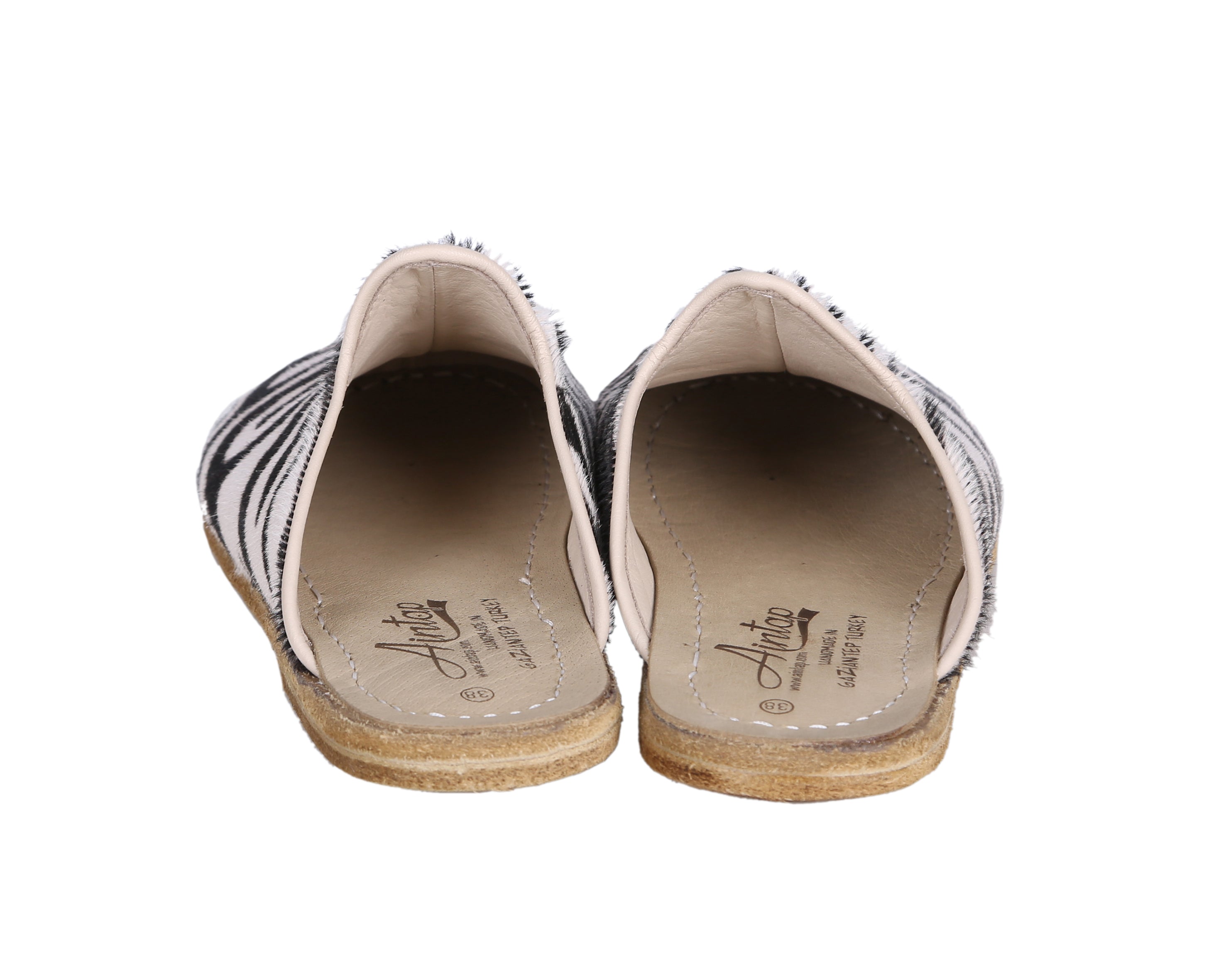 Zebra Sandal Wide Barefoot Smooth Leather Handmade 