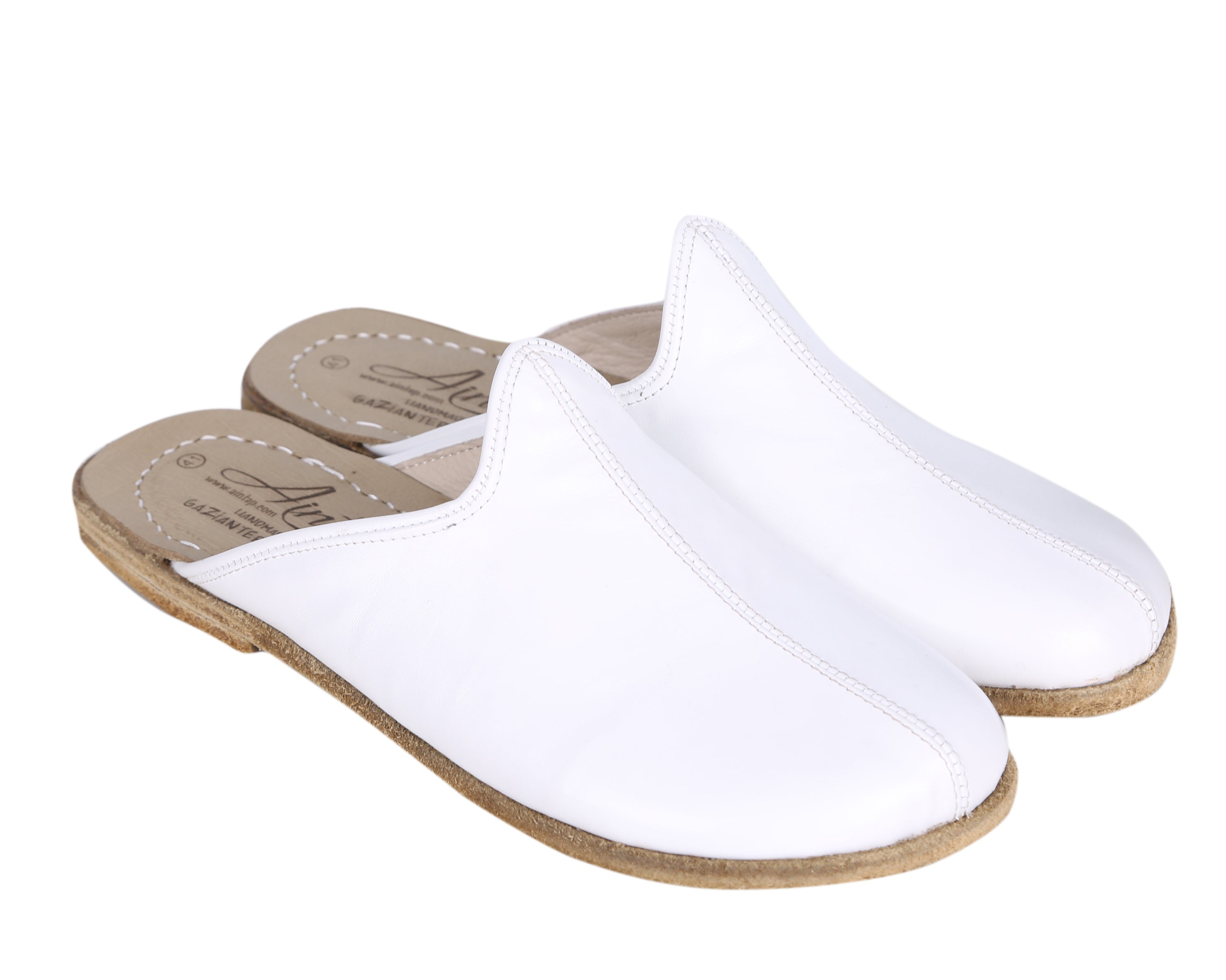 White Sandal Wide Barefoot Smooth Leather Handmade 