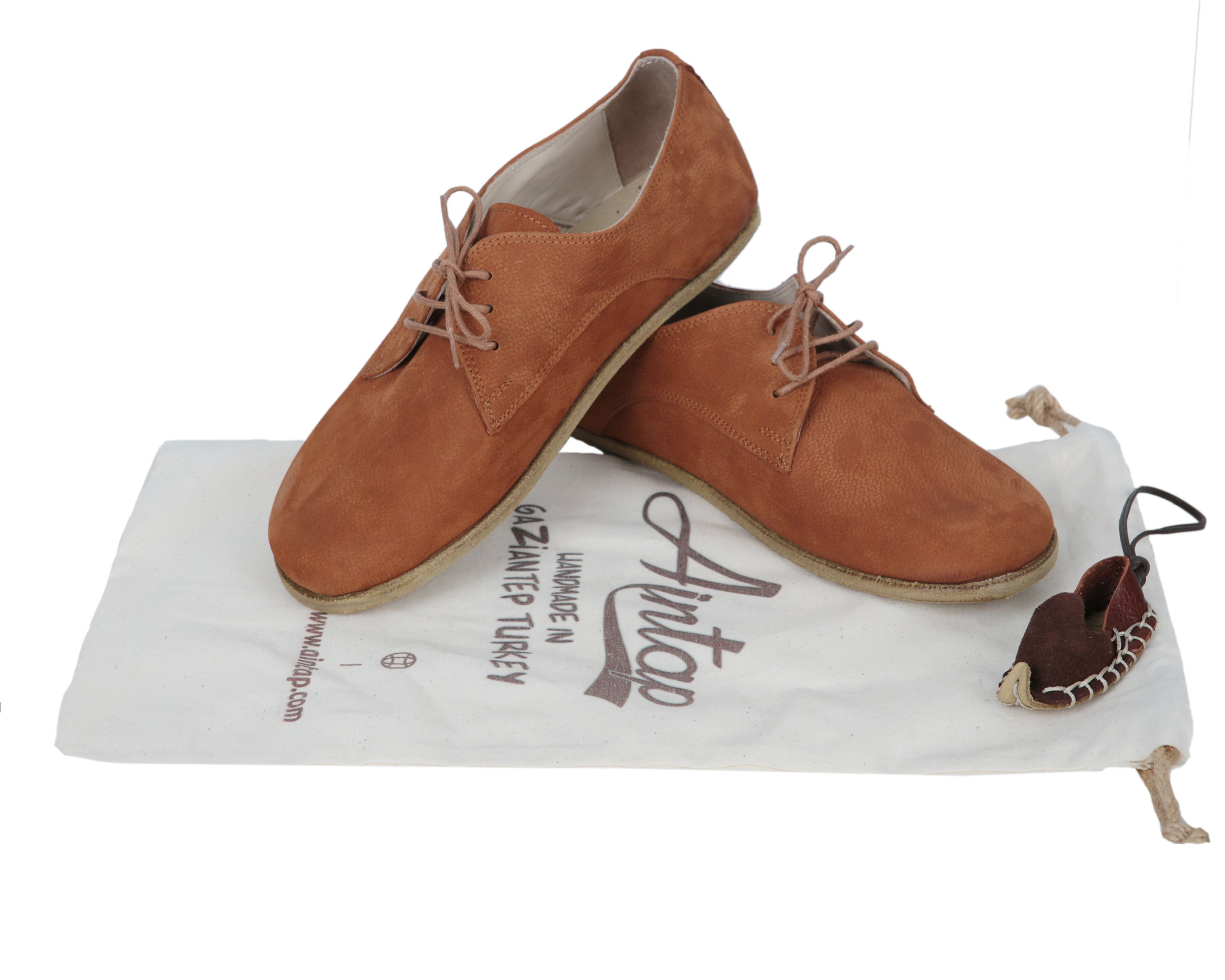 Tan Oxford Wide Barefoot Nubuck Leather Handmade Classic Shoes 